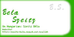 bela szeitz business card